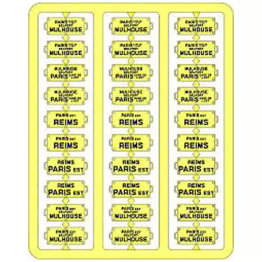 Plaques Itinéraires lettres rouges EST