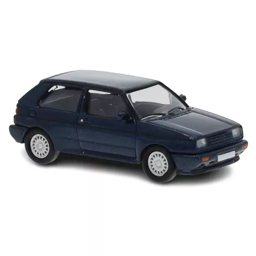 Voiture VW (Volkswagen) Golf II Rallye bleu foncé métallisé PCX 870085 - HO 1/87