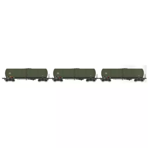 Set de 3 wagons citernes ANF "ESSENCE DES ARMÉES" - REE WB939 - SNCF - HO 1/87 - EP V-VI
