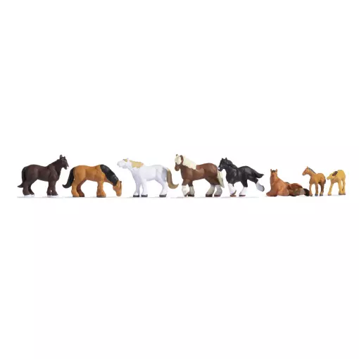 Pack of 8 draft horses NOCH 15762 - HO : 1/87th