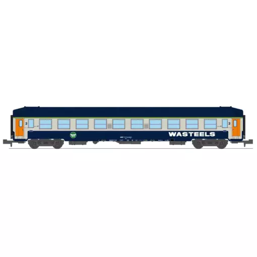 Voiture couchettes UIC B9c9x, toit haut, livrée Wasteels, bogies Y 16 - Ree Modèles NW347 - N 1/160 - SNCF - Ep IV - 2R