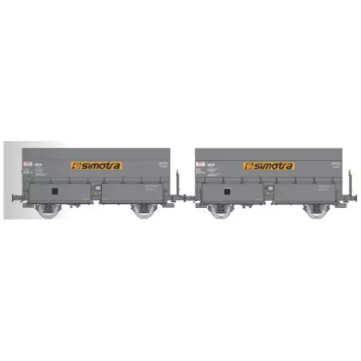 Coffret de 2 wagons coke MH45 « SIMOTRA » - REE WB968 - SNCF - HO 1/87 - EP IV-V