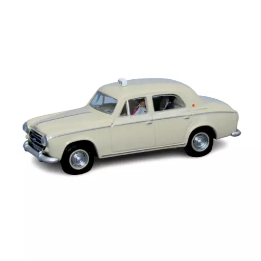 Beige ivoor Peugeot 403 Taxi, 2 karakters SAI 1621 - HO : 1/87