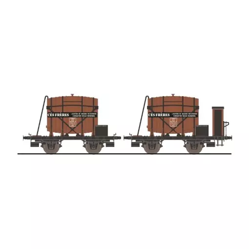 Set de 2 wagons foudres "CÉS FRÈRES” - Makette 4504 - HO 1/87 - SNCF - 2R - EP II