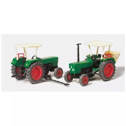 2 tracteurs Deutz - Preiser 17920 - HO 1/87