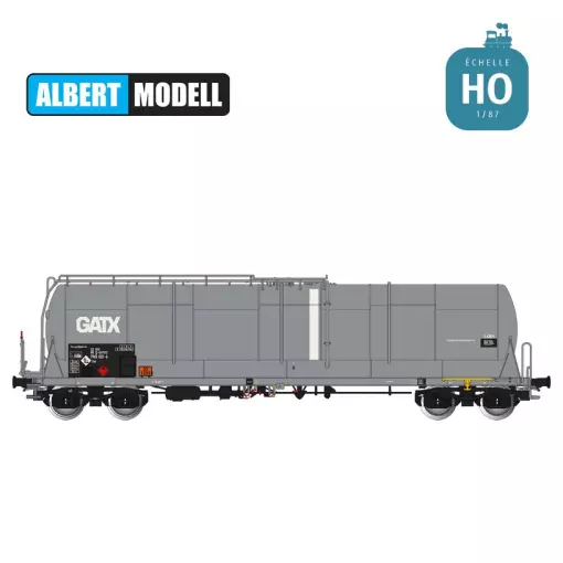 Wagon citerne grande capacité 85m3 Zas gris GATX Ep VI - ALBERT MODELL 796010 - EP VI - HO 1/87
