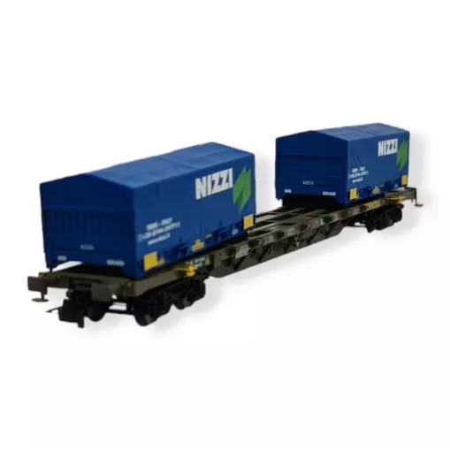 Containertragwagen Sgnss - RIVAROSSI HR6615 - HO 1/87 - FS - EP V-VI