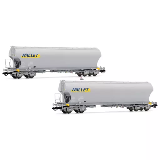 Coffret de 2 wagons-silos à grains « MILLET » - Arnold HN9763 - TT 1/120 - EP VI