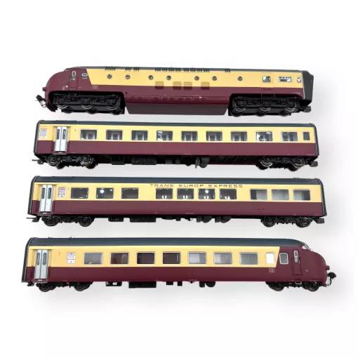 Coffret 4 éléments DE-IV 1003, l'oiseau bleu Paris Buxelles - LS Models 14002 - HO 1/87 - SNCF - Ep IIIb - Analogique - 2R