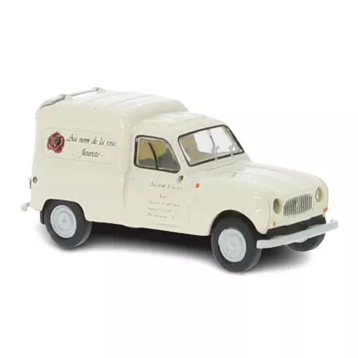 Voiture Renault R4 Fourgon, fleuriste livrée beige Brekina 14759 - HO : 1/87 -