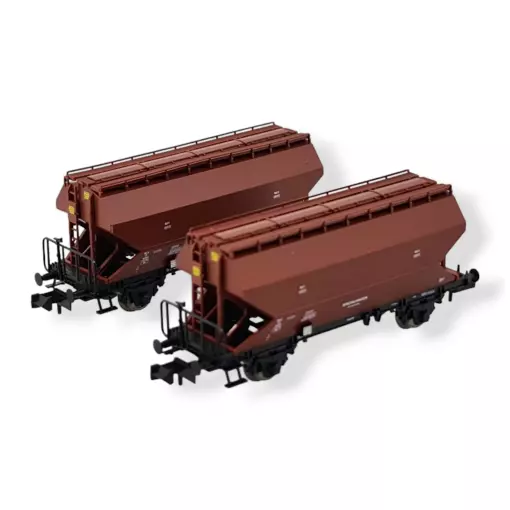 Set de 2 wagons céréaliers à grains - Fleischmann 830310 - N 1/160 - BLS - EP III