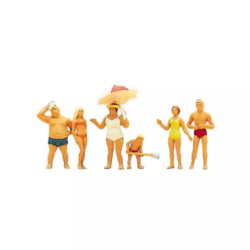 Famille à la plage - Preiser 10283 - HO 1/87