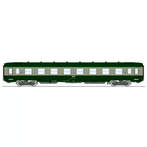 Une voiture DEV B8 ex-A8 U53 vert REE MODELES VB398 - SNCF - HO 1/87 - Ep IV/V