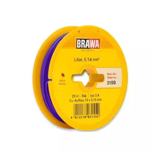 Bobine de fil violet 0.14 mm² - 25 mètres - Brawa 3150