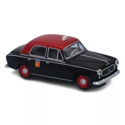 Taxi G7 Peugeot 403.7 limusina 1960 negro, techo rojo SAI 6241 - HO 1/87