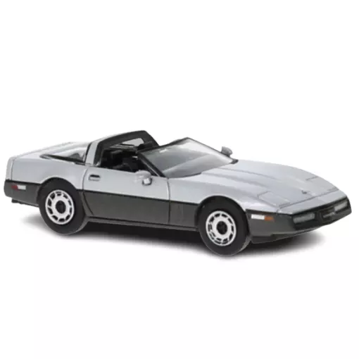 Voiture Chevrolet Corvette C4 argent et gris métallique, PCX 870318 - HO 1/87