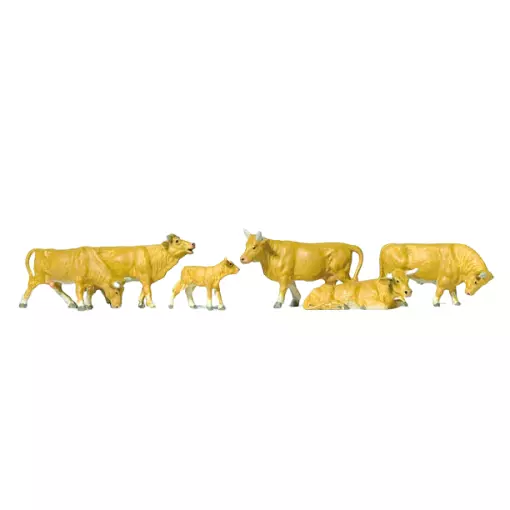 Set van 6 blonde koeien