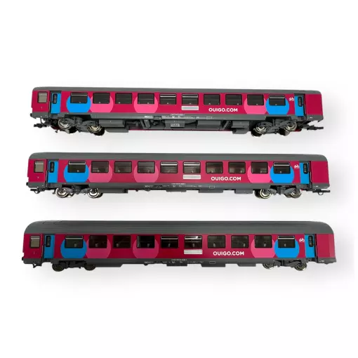 Coffret de 3 voitures corail - Roco 6200025 - SNCF - HO 1/87 - EP. VI