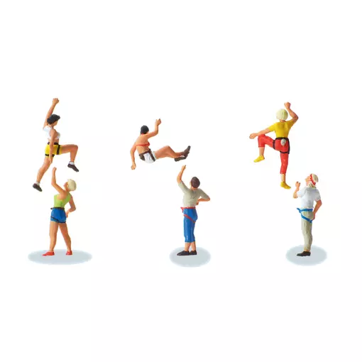 Set of 6 PREISER 10606 climbers - HO 1/87