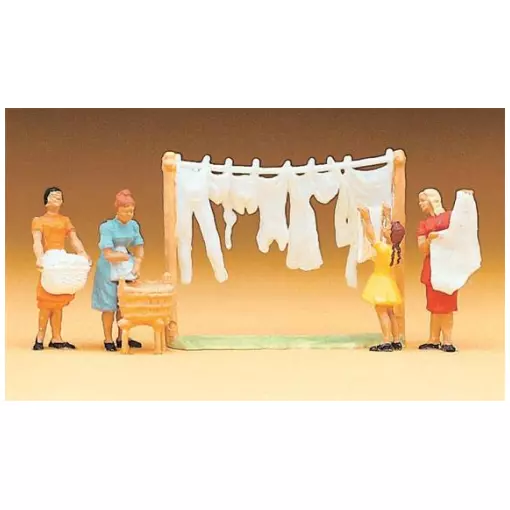 Femmes Etendant Le Linge - Preiser 14050 - HO 1/87 