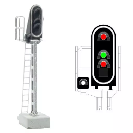 Signal 4 feux LED - Rouge/vert/rouge/blanc - MAFEN 413204 SNCF - N 1/160