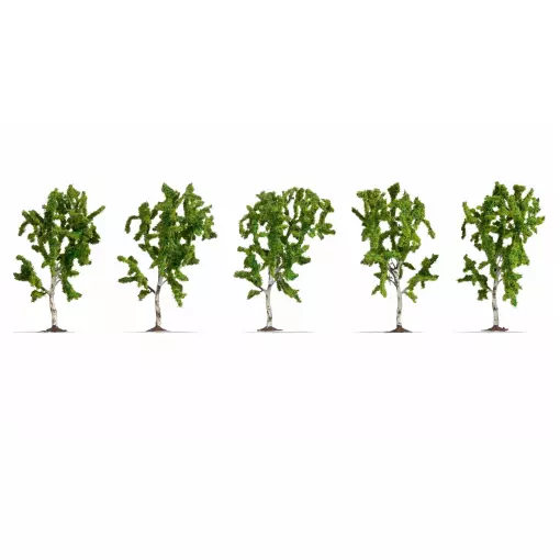  Pack of 5 birch trees | Arbres Noch 25630 - HO | TT | N | Z - height 100 mm