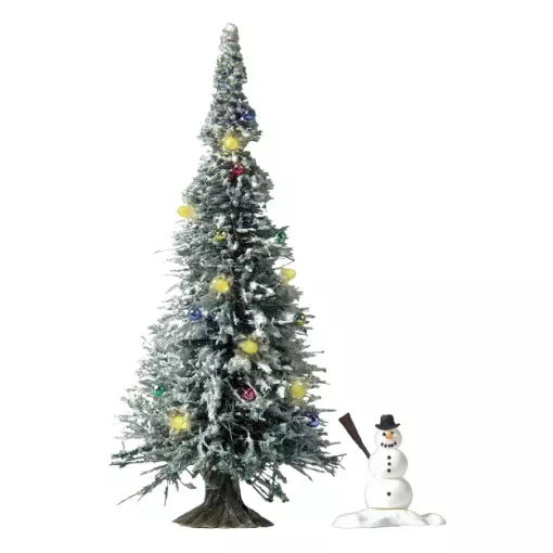 Sapin de Noël + Eclairage 7 Diodes - Busch 5409 - HO : 1/87 