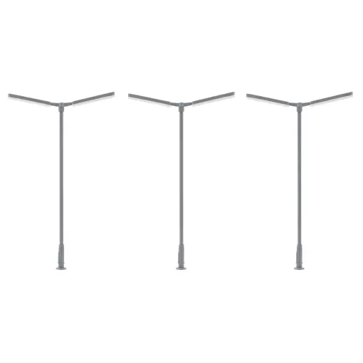 Set of 3 two-arm floor lamps with LED - Faller 180122 - HO 1/87