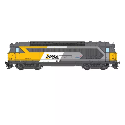 Locomotive diesel Infra BB 667210 - Chrezo 670-05 - 0 1/43 - SNCF - Analogique - EP. VI