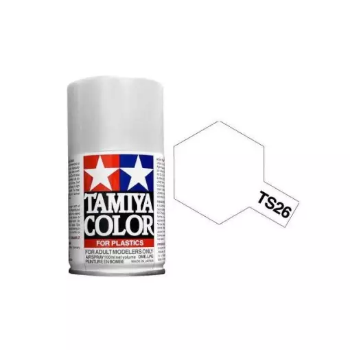 Peinture acrylique en spray - Blanc Pur Brillant TS-26 - Tamiya 85026 - 100ml