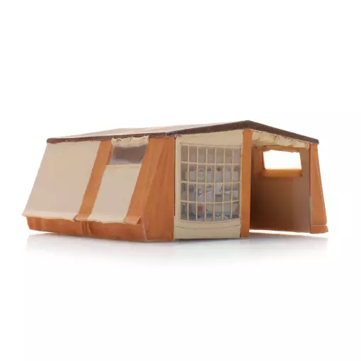 Une tente camping-car beige et orange - Artitec 387.565 - HO 1/87  