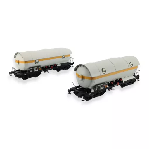 Set 2 Wagons-citernes gaz "EVA" blanc PULLMAN 36528 - DB HO 1/87