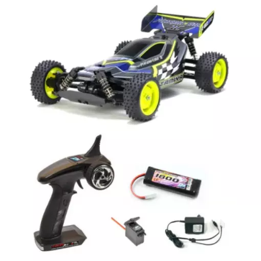 Buggy électrique Plasma Edge II Gun Metal TT02B en kit + pack accu, chargeur, servo, télécommande - Tamiya 47446L - 1/10