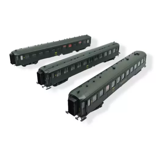 Set of 3 BACALAN Coaches - REE Models VB374 - HO 1/87 - SNCF - EP IV