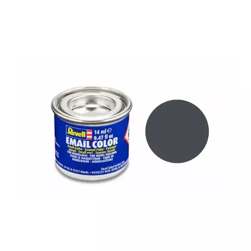 Peinture Émaillée Cuve Grise Mate RAL 7024, 14ml - Revell 32178