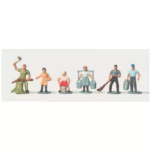 Set aus 6 Figuren Landarbeiter - Merten 0270896 - N 1/160