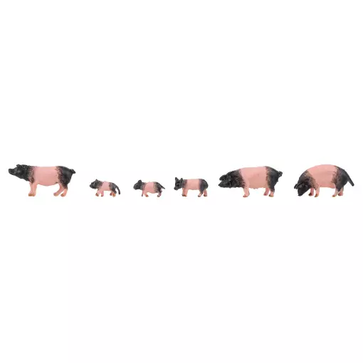 Lot de 6 cochons de campagne - Souabe-Halliens - Faller 151916 - HO 1/87