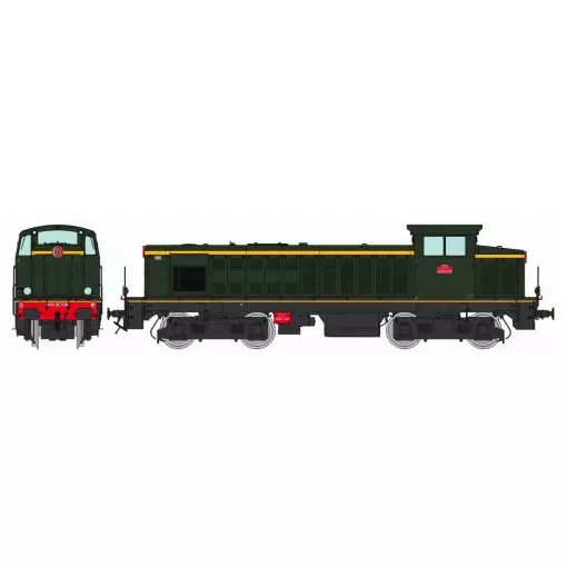 Locomotive diesel 040 DE 528 livrée d'origine, plaques en relief, (Rouen – Le Havre) Ouest - Ree Modèles JM017SAC - HO 1/87 - SNCF - Ep III - Digital sound - 3R