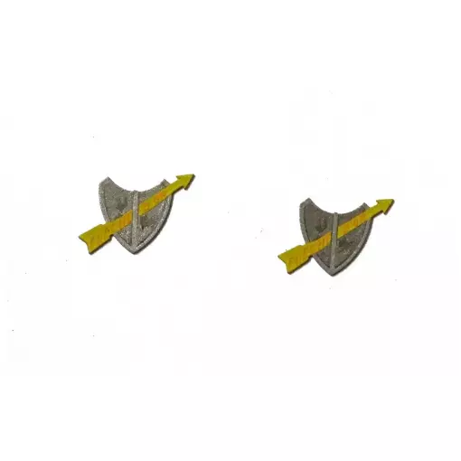 Set di 2 piastre con frecce dorate - Ree models XB550 - HO 1/87