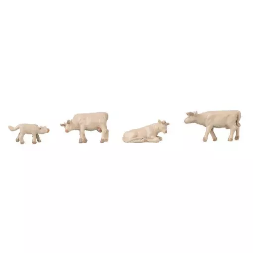 Set von 4 Figuren von Kühen mit Geräuschen FALLER 272800 - N 1/160
