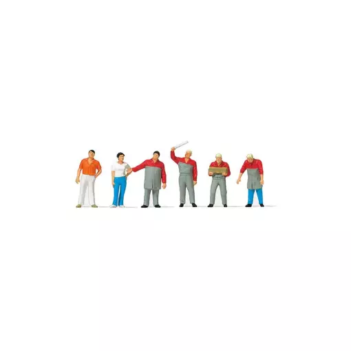 Set of 6 car mechanic figures - Merten 0272558 - N 1/160