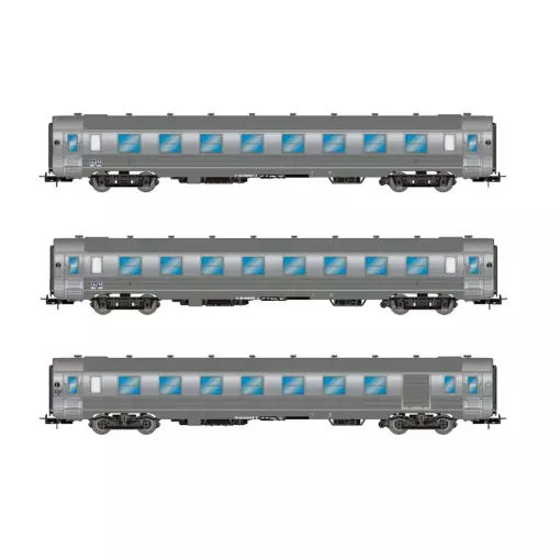 COFFRET DE 3 VOITURES DEV INOX - JOUEF HJ4175 - SNCF - EP III - 2R