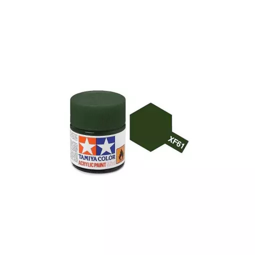 Peinture acrylique en pot - Vert Foncé MAT XF61 - TAMIYA 81761 - 10ml