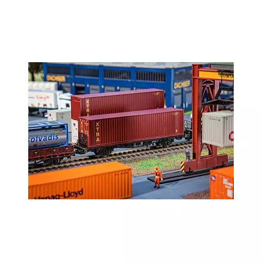 Grote bordeauxrode "XTRA" FALLER containers 180850 - HO 1/87