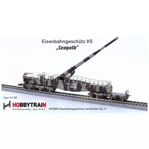 Military Wagon - Artillery K5 Leopold Camouflage HOBBYTRAIN H23600 - DRG - N 1/160