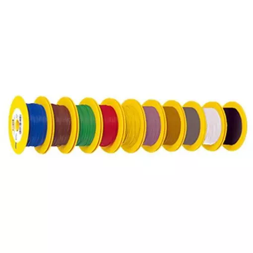 Câble électrique Jaune, section de 0.14 mm², longueur 100 m - BRAWA 3111