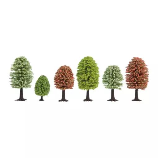 Pack de 25 arbres de printemps NOCH 26806 - HO 1/87 & TT 1/120 - Hauteur 35 à 90 mm