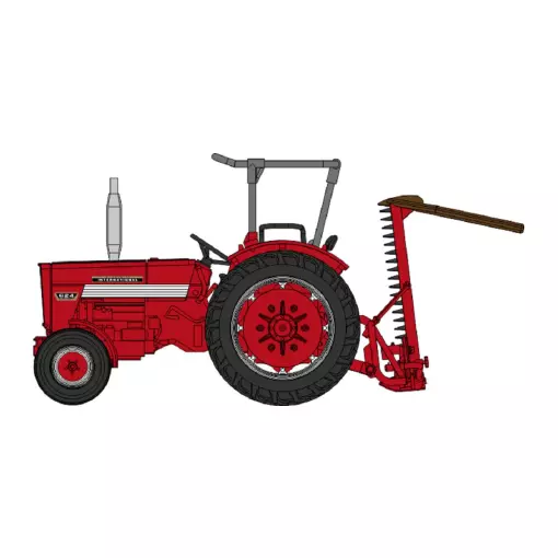 Tracteur INTERNATIONAL HI 624 avec arceau de sécurité + lame de Coupe - REE MODELES CB182 - HO 1/87