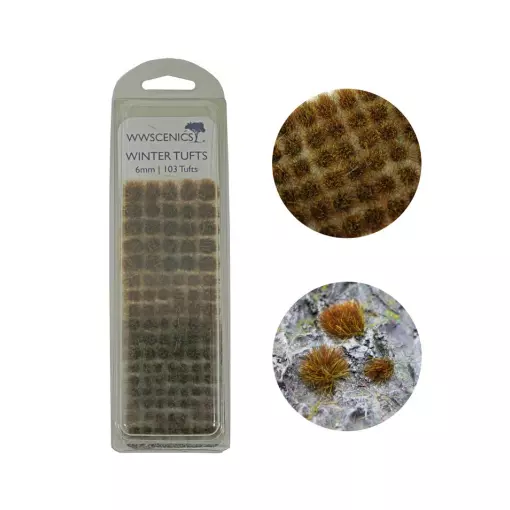 Lot de 103 touffes d'herbe d'hiver - WWScenics W3T-WI6 - 6mm - HO 1/87