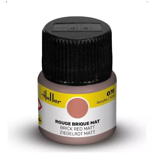 Peinture Acrylique 070 - Rouge Brique Mat - Heller 9070 - 12ML